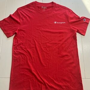Champion Red Short Sleeve Tee Classic Crew Neck